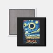 Indiana Total Solar Eclipse 2024 Starry Night Van Magnet (Vorderseite/Rückseite)