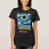 Indiana Total Solar Eclipse 2024 Starry Night Van T-Shirt (Vorderseite)