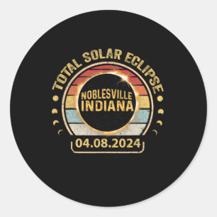 Indiana Total Solar Eclipse Party 2024 Totalität Runder Aufkleber
