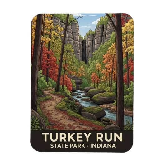 Indiana Turkey Run Staat Park Travel Magnet (Vertikal)