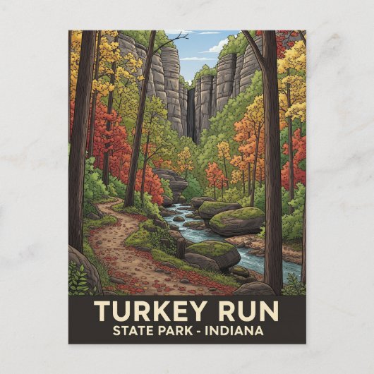 Indiana Turkey Run Staat Park Travel Postkarte (Vorderseite)