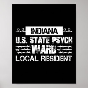 Indiana U.S Inmate Psych Ward Landkreis Staat Jail Poster