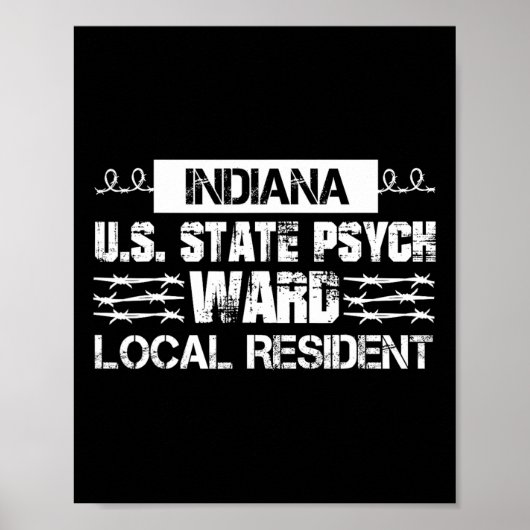 Indiana U.S Inmate Psych Ward Landkreis Staat Jail Poster (Vorne)