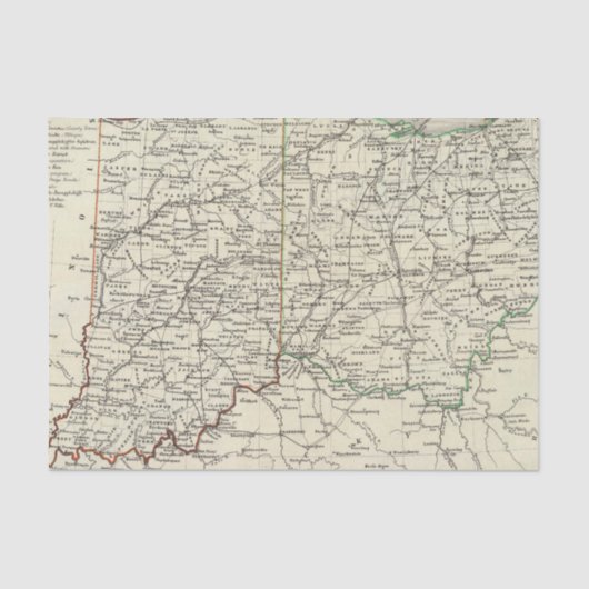 Indiana und Ohio Seidenpapier (Vorderseite)