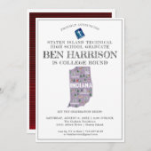 Indiana | Uni Bound Graduation Party Einladung (Vorne/Hinten)