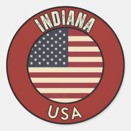 Indiana United States of America Runder Aufkleber