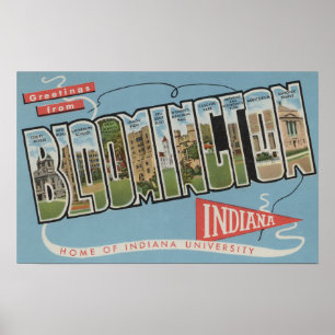 Indiana University - Große Briefmarkenszenen Poster