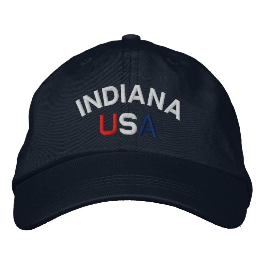 Indiana USA bestickter Navy-Hat Bestickte Kappe (Vorderseite)