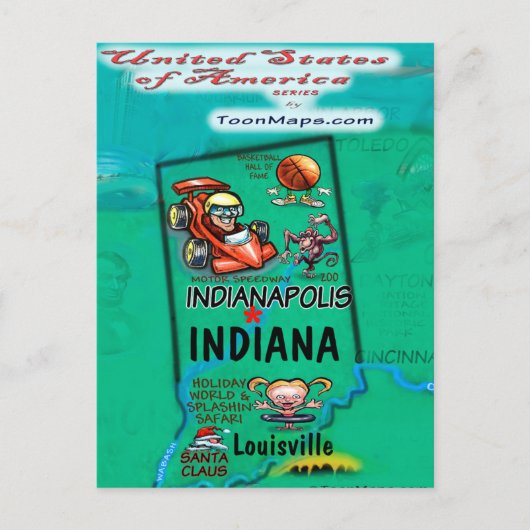 Indiana USA Card Postkarte (Vorderseite)