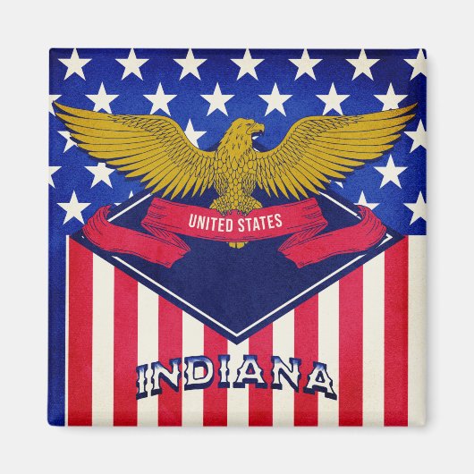Indiana USA Flag Magnet (Vorne)