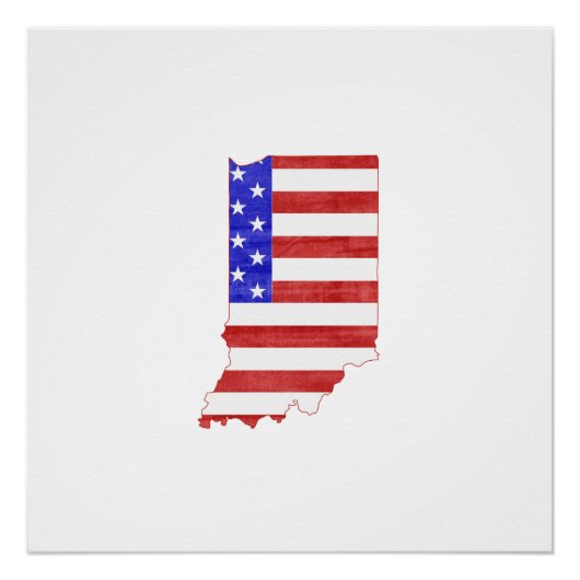Indiana USA Silhouette Staat Karte Poster (Vorderseite)