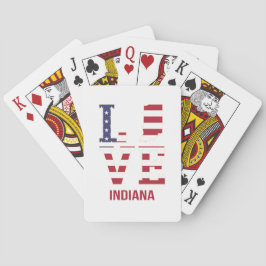 Indiana USA Staat Liebe Spielkarten