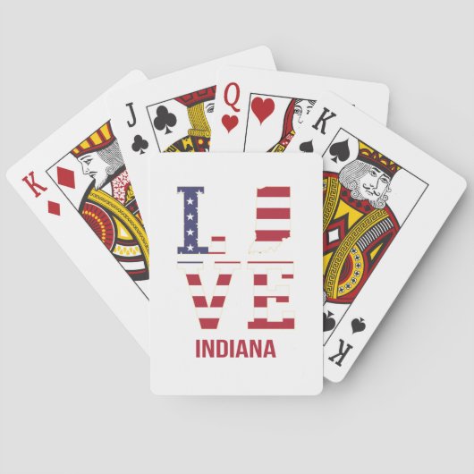 Indiana USA Staat Liebe Spielkarten (Rückseite)
