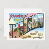 Indiana Vintag Big Letters Postcard Postkarte (Vorne/Hinten)