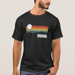 Indiana Vintag Sunset 80er Retro Summer Staat USA T-Shirt