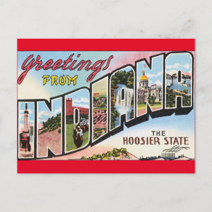 Indiana Vintage Postkarten-Design Reise USA Postkarte
