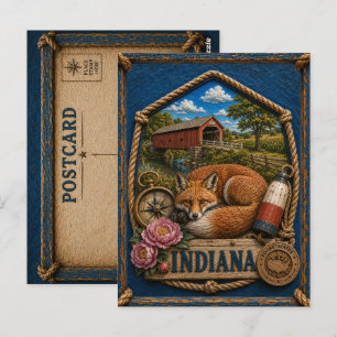 Indiana Vintage Reise Postkarte
