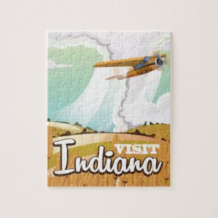 Indiana Vintage Reiseplakat Puzzle