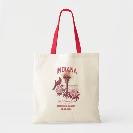 Indiana Wedding Welcome Bag, Bridesmaid oder Guest Tragetasche (Vorne)