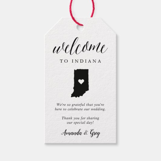 Indiana Wedding Welcome Geschenkanhänger (Vorderseite)
