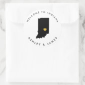 Indiana Wedding Welcome Sticker Tag, Schwarz, Gold (Tasche)