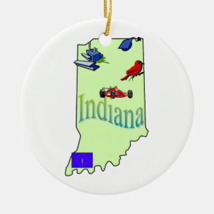 Indiana-Weihnachtsbaum-Verzierung Keramikornament