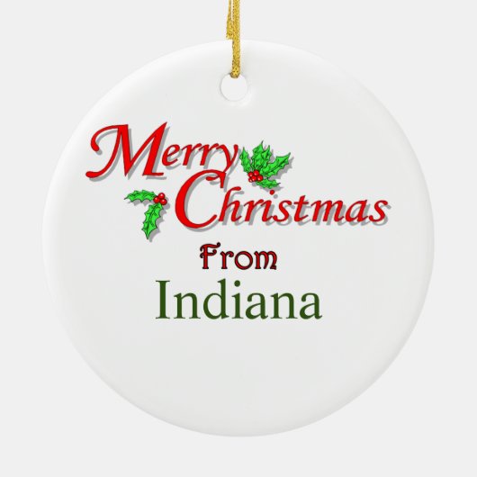 Indiana-Weihnachtsbaum-Verzierung Keramikornament (Hinten)