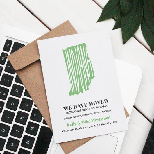INDIANA Wir haben neue Adresse Neue Zuhause Postka Postkarte