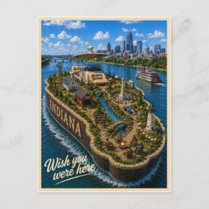 Indiana Wish You Were Here State-Serie Postkarte