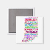 Indiana Word Cloud Magnet (Vorderseite/Rückseite)
