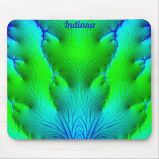 INDIANA ~ Zany Hot Shades of Green and Blue Mousepad