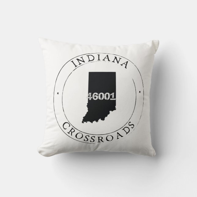 Indiana zip Code Pillow Staat Form Kissen (Vorderseite)