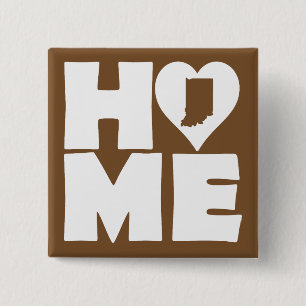 Indiana Zuhause Heart Staat Button Abzeichen Butto