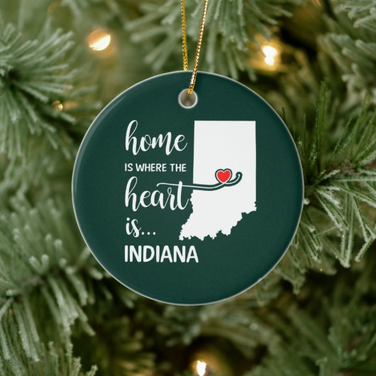 Indiana Zuhause ist das Herz Keramik Ornament (Baum)