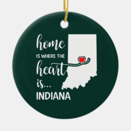 Indiana Zuhause ist das Herz Keramik Ornament