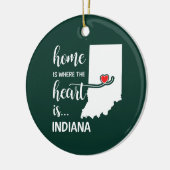 Indiana Zuhause ist das Herz Keramik Ornament (Links)