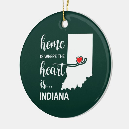 Indiana Zuhause ist das Herz Keramik Ornament (Links)