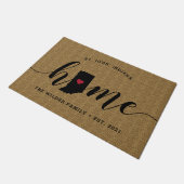 Indiana Zuhause Staat Personalisiert Fußmatte (Schrägansicht)