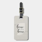 Indiana - Zuhause Sweet Zuhause burlap look Gepäckanhänger (Vorderseite vertikal)
