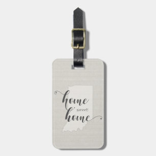 Indiana - Zuhause Sweet Zuhause burlap look Gepäckanhänger