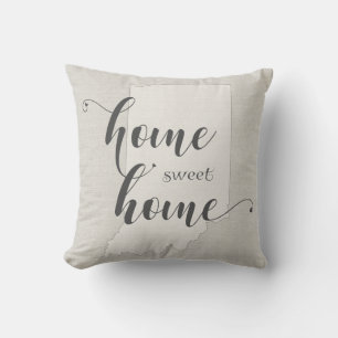 Indiana - Zuhause Sweet Zuhause burlap look Kissen