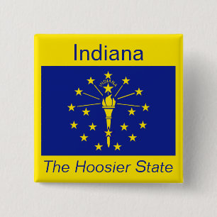 Indianan Flaggen-Knopf Button