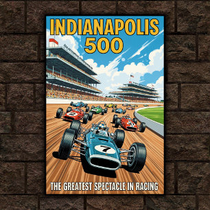 Indianapolis 500 Vintages Wall-Poster der 1960er J Poster