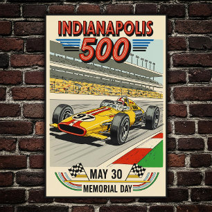 Indianapolis 500 Vintages Wall-Poster der 1960er J Poster
