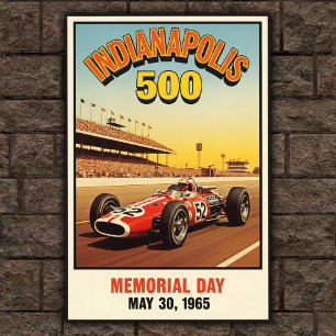 Indianapolis 500 Vintages Wall-Poster der 1960er J Poster