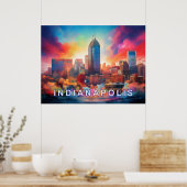 Indianapolis Abstrakte Mauer Kunstdruckerei Poster (Küche)