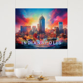 Indianapolis Abstrakte Mauer Kunstdruckerei Poster (Küche)