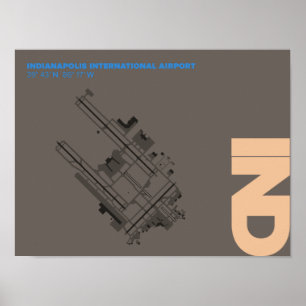 Indianapolis Airport (IND) Diagramm Poster