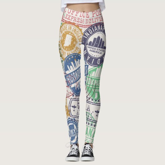 Indianapolis Briefmarke: Reisen Siegel Set. Leggings (Vorderseite)