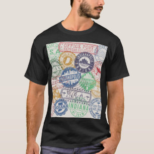 Indianapolis Briefmarke: Reisen Siegel Set. T-Shirt